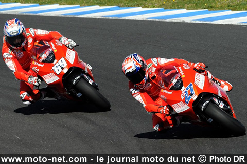 Casey Stoner et Nicky Hayden - Essais IRTA Jerez : Répétition générale pour Stoner, Rossi et compagnie