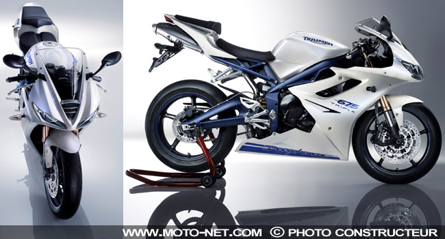 Nouveauté 2009 Triumph Daytona 675 SE : Une Daytona 675 blanche au sang bleu