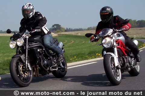 Face à face à l'européenne : le nouveau Ducati Monster défie la Triumph Speed Triple !