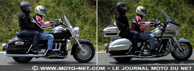 Face à Face Kawasaki VN 1700 Voyager / Triumph Rocket III Touring : 4 000 cc pour les vacances !