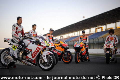 Les 5 pilotes de Honda RCV aux essais du Qatar
