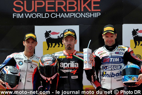 Melandri 2ème, Biaggi 1er et Checa 3ème - WSBK Espagne (8 sur 14) : Vidéos, déclarations et analyse du SBK à Aragon