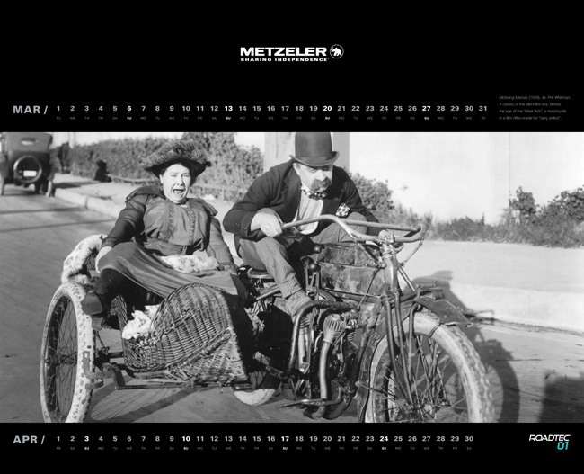 Le calendrier Metzeler 2016 retrace l'histoire de la moto au cinéma