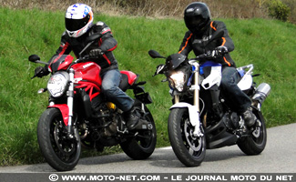 Duel F800R Vs Monster 821 : deux motos Twin, mais pas jumelles 