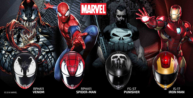 Casques moto HJC sous licence Marvel pour rouler comme un super-héros
