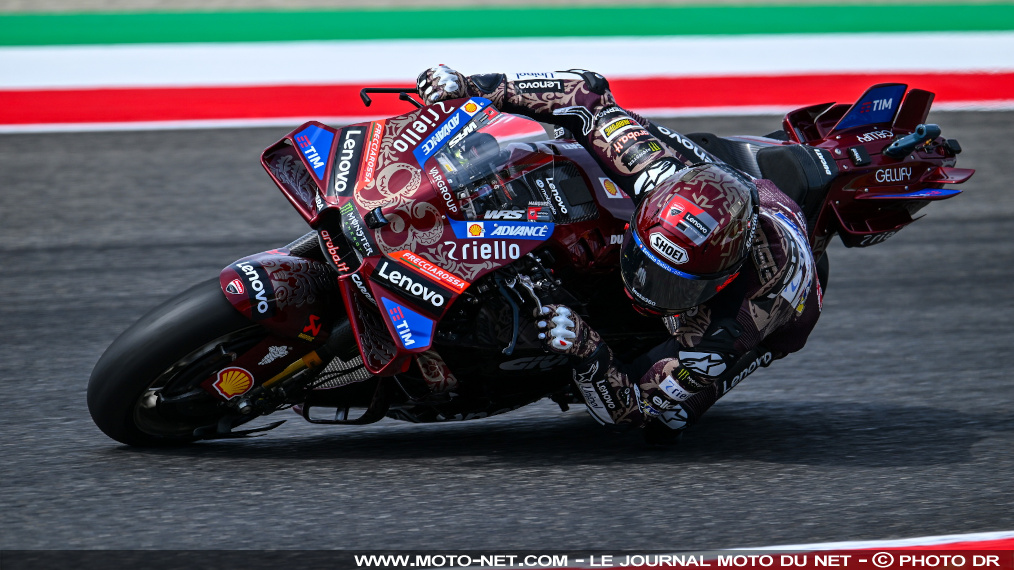 Résultats et classements du Grand Prix MotoGP d'Italie 2025

Marc Marquez réalise un nouveau doublé particulièrement marquant au Mugello, sur les terres de son employeur Ducati. Le n°93, en pole pour la 100ème fois de sa carrière, remporte sa 93ème victoire devant son frère Alex et Fabio Di Giannantonio. Fabio Quartararo termine en 14ème position, alors que Johann Zarco est parti à la faute.  
