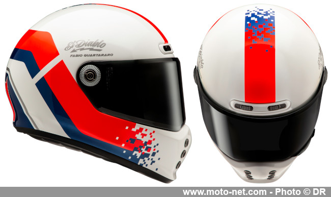 HJC imagine et vend le casque de Quartararo, au look des années 80 
