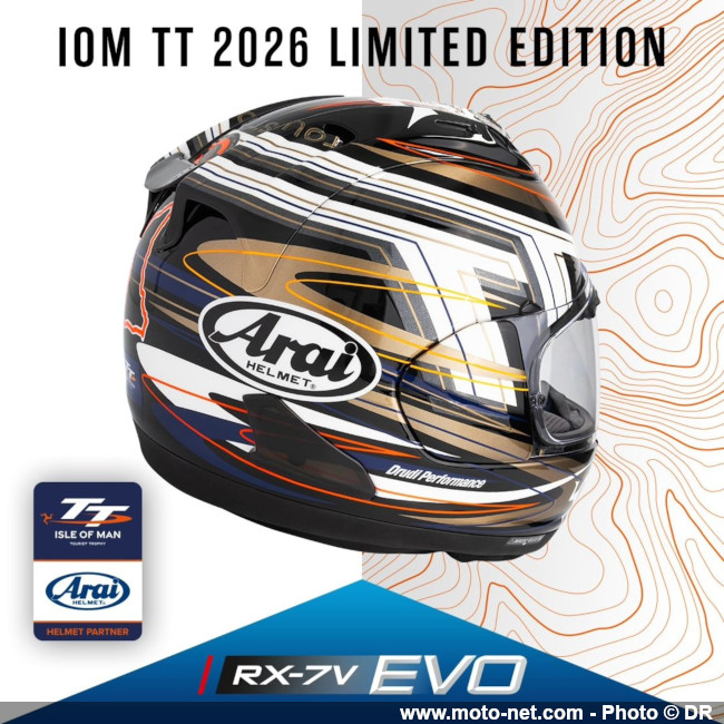 Arai révèle son casque moto RX-7V EVO Tourist Trophy 2026 Arai révèle son casque moto RX-7V EVO Tourist Trophy 2026
