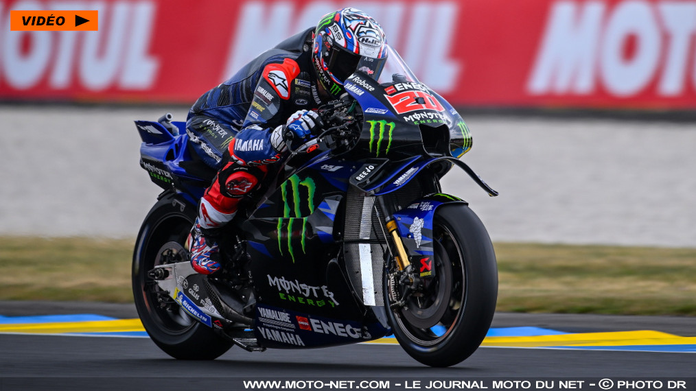 Fabio Quartararo en embuscade derrière Marc Marquez au Mans